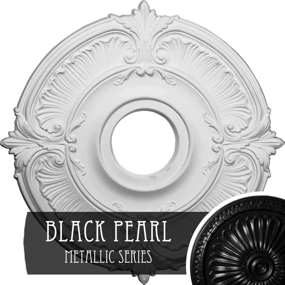 Hand-Painted Black Ceiling Medallion Y319