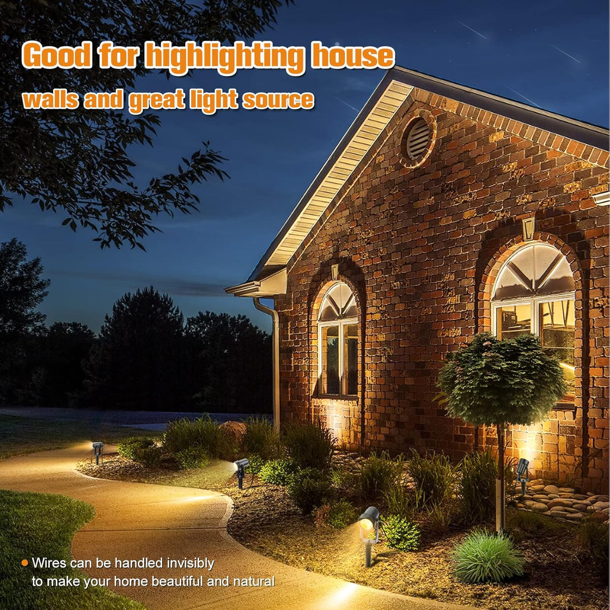 Warm White 12W Waterproof LED Landscape Lights 4 Packs I482705
