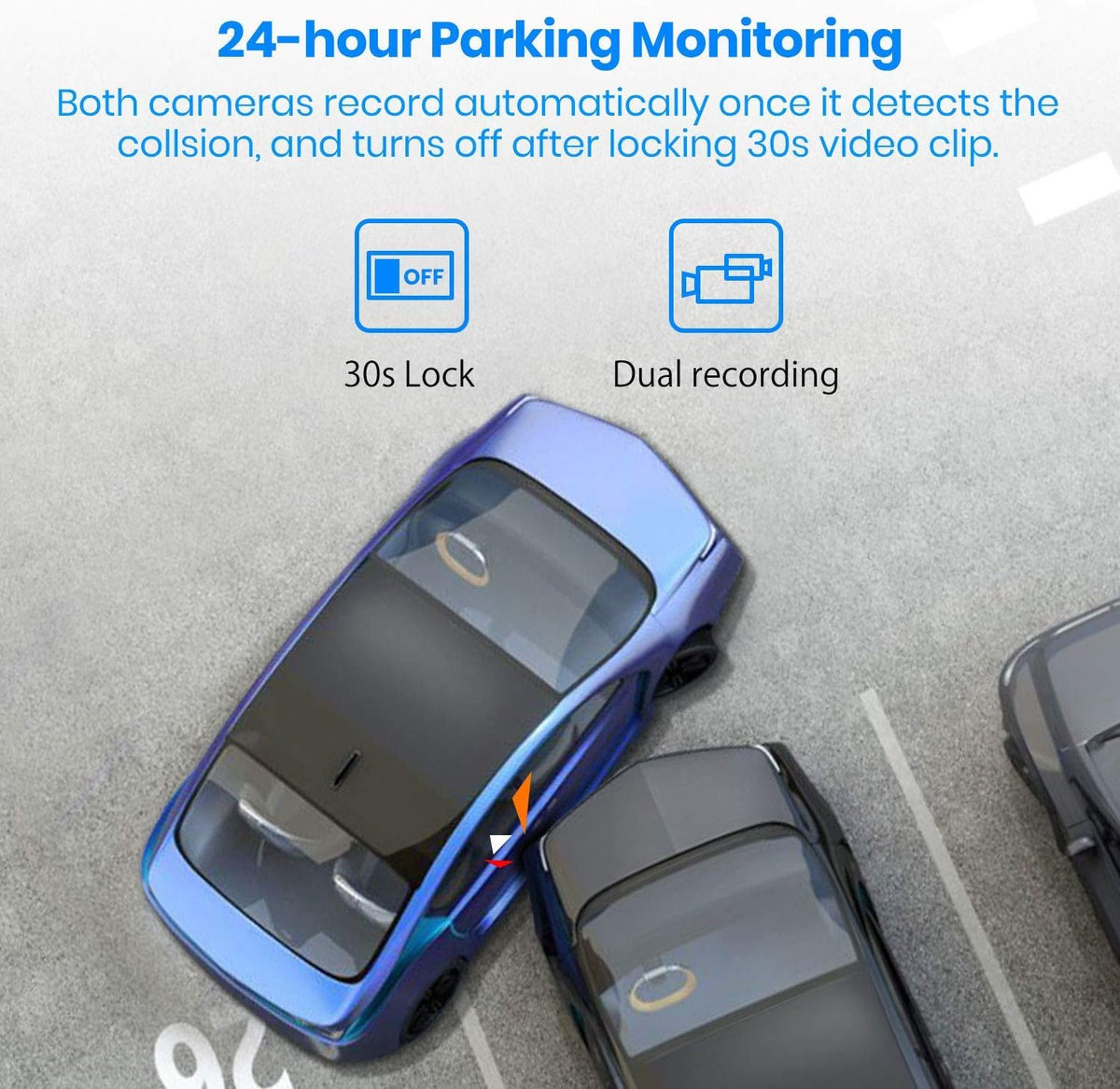 Rear View Mirror Camera with 9.35'' Touch Screen, Dual 1080P Night Vision T349897