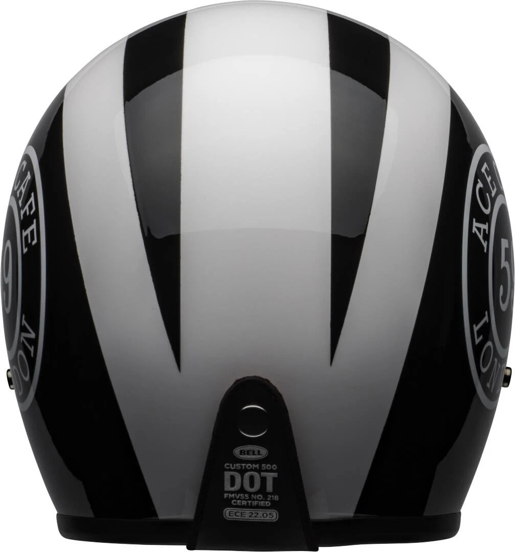 Gloss Black-White Motorcycle Helmet B11764