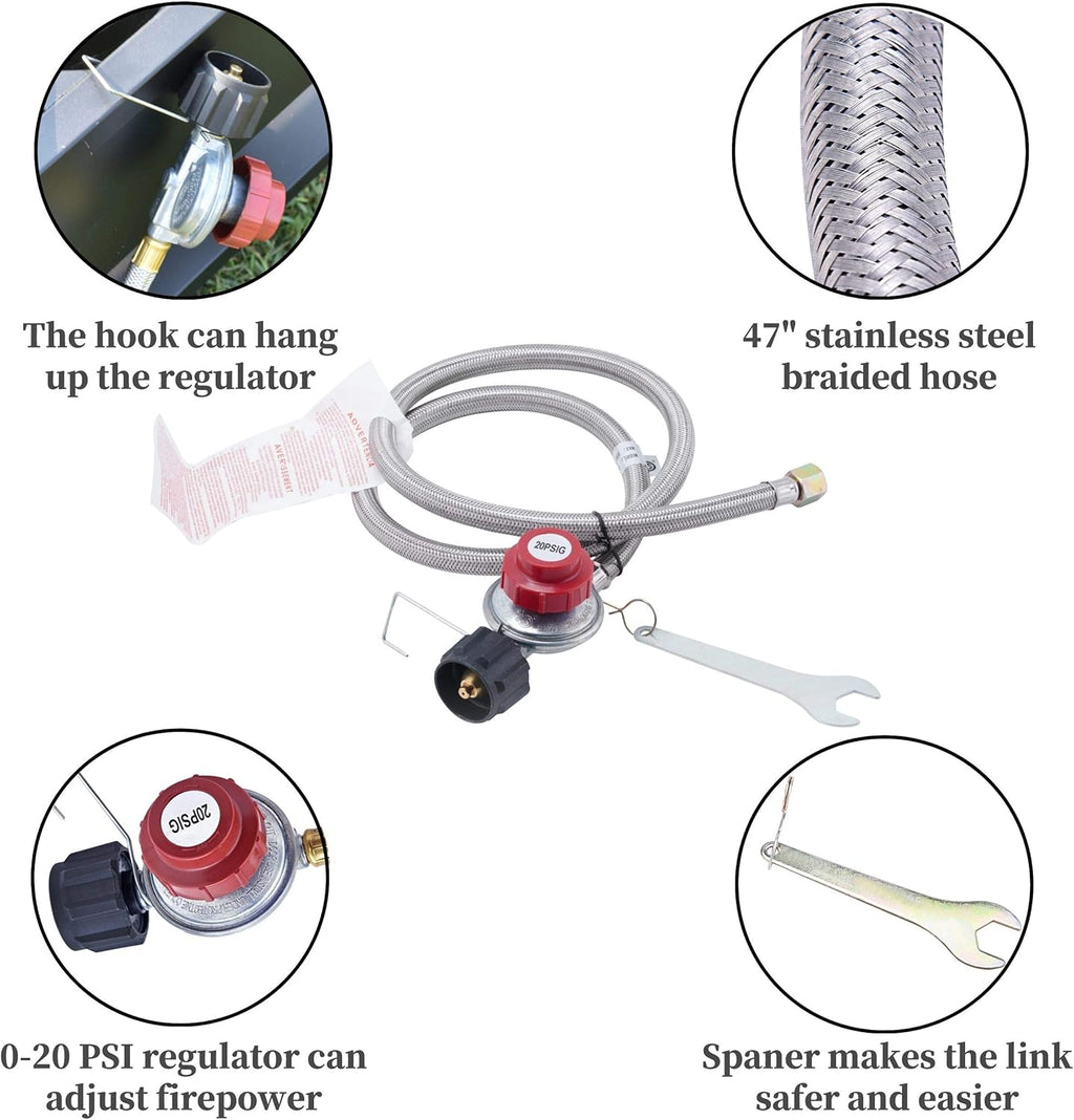 Cast Iron Propane Burner 200,000 BTU with Regulator & Hose W131