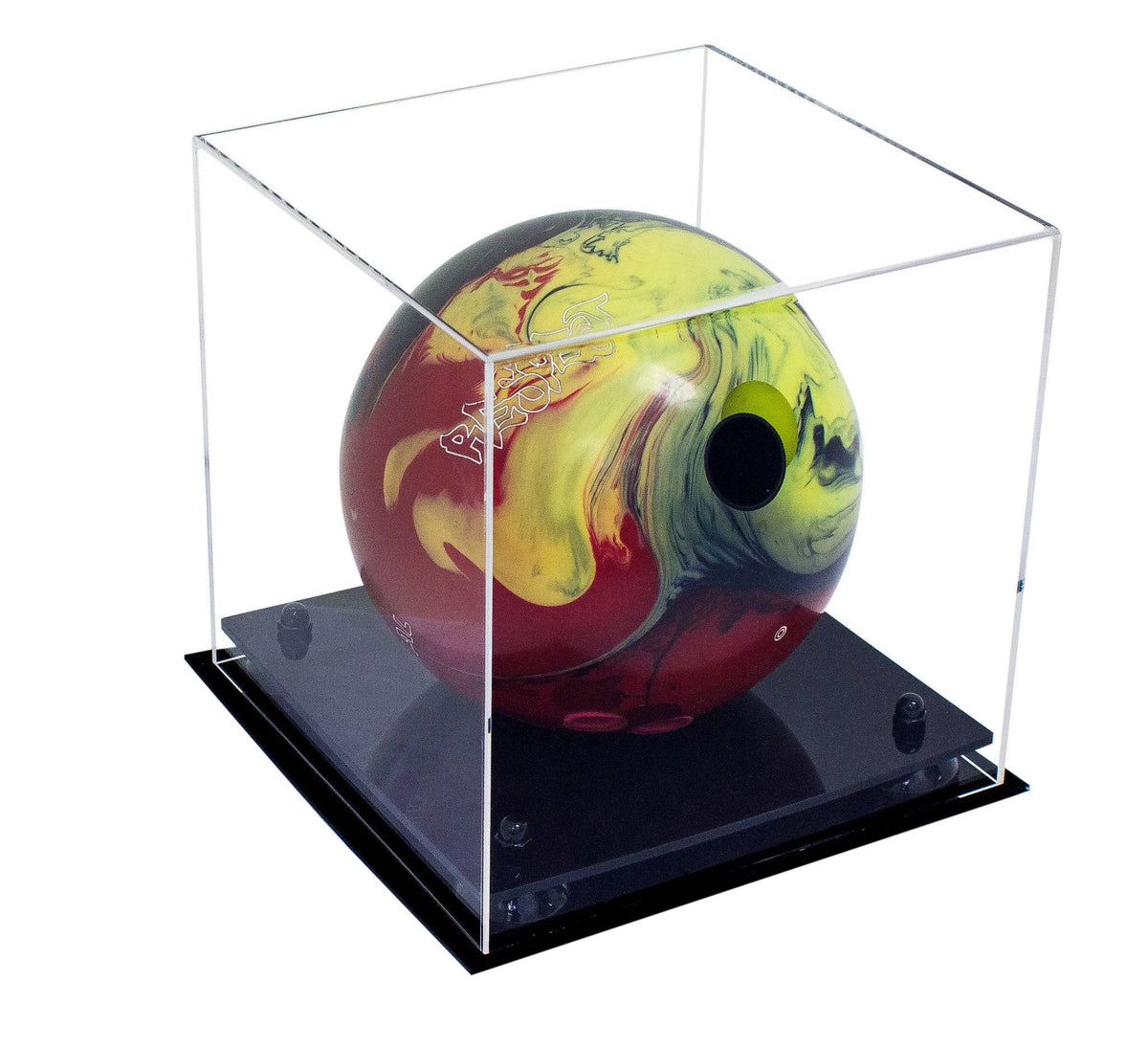 Clear Acrylic Bowling Ball Display Case with Silver Risers D6997