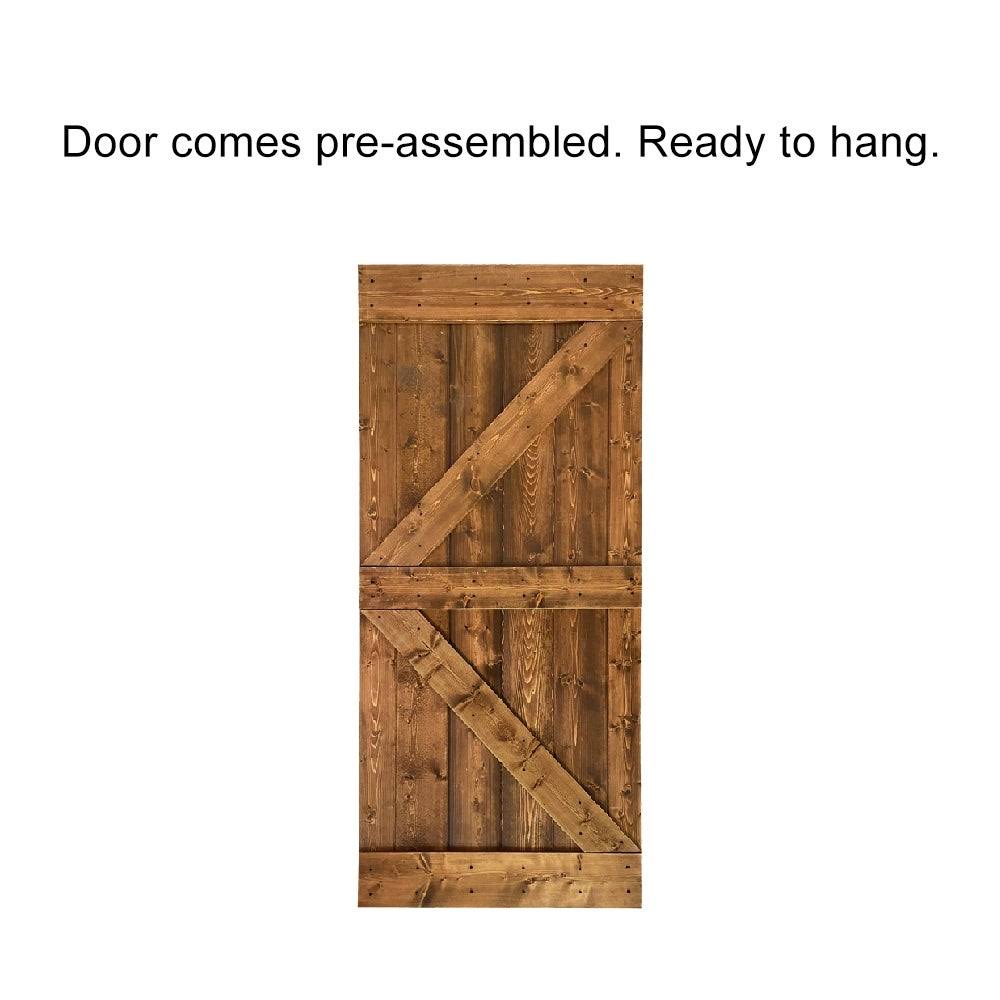Charcoal Black Stained Wood Interior Sliding Barn Door with Hardware Kit M72876