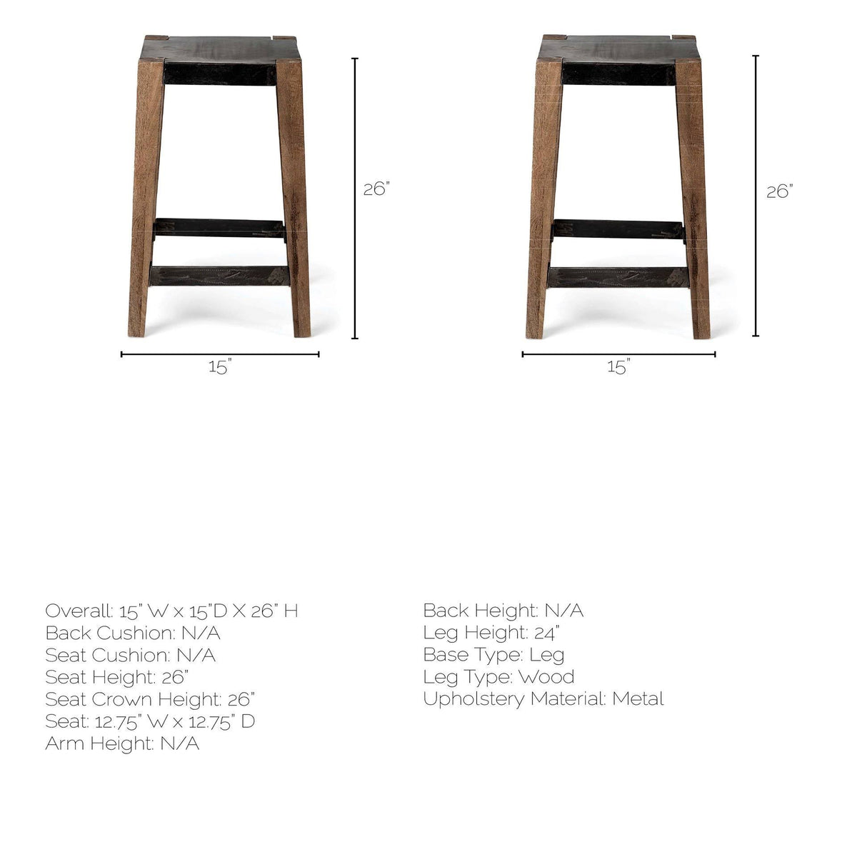 Brown Wood Stool K27886