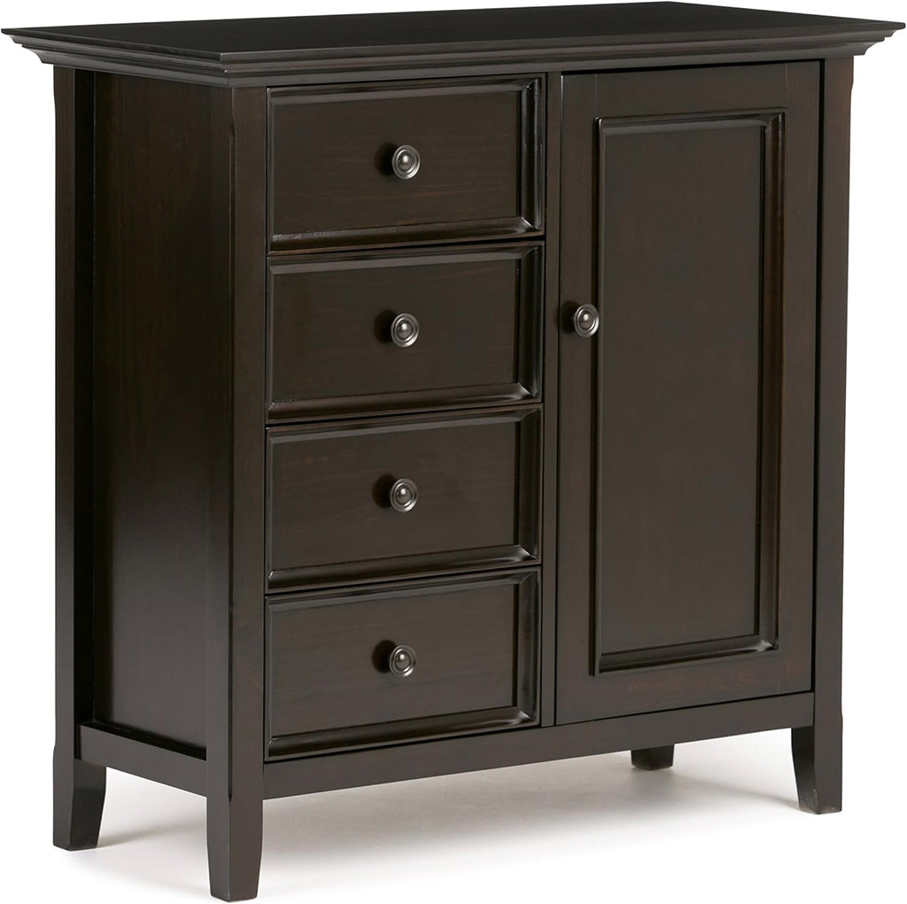 Light Golden Brown Solid Wood Storage Cabinet with 4 Drawers E8304