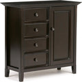 Light Golden Brown Solid Wood Storage Cabinet with 4 Drawers E8304