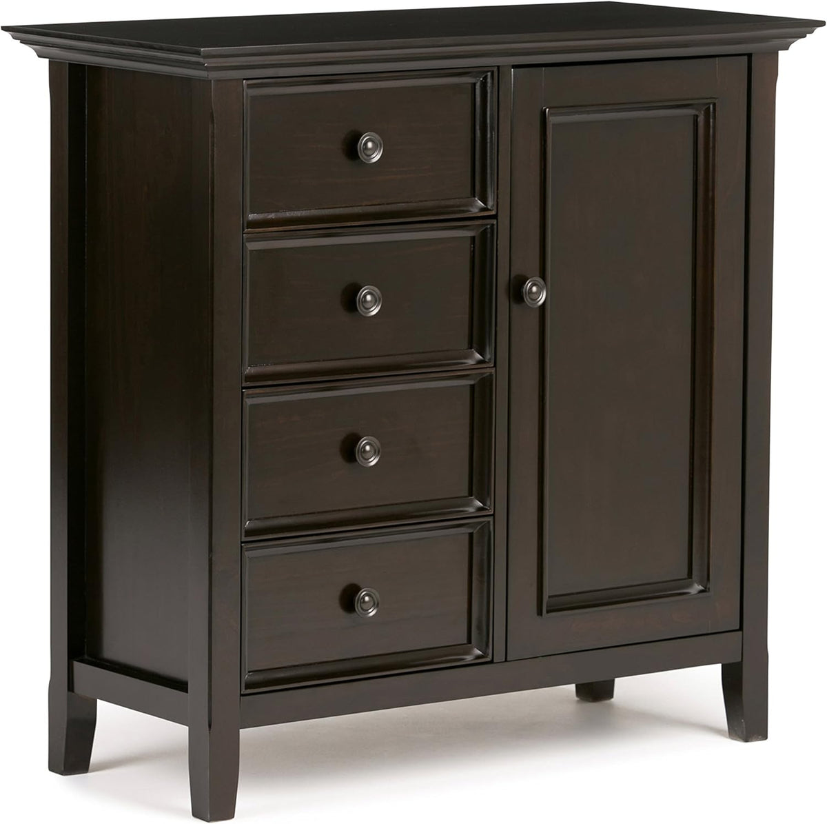 Light Golden Brown Solid Wood Storage Cabinet with 4 Drawers E8304