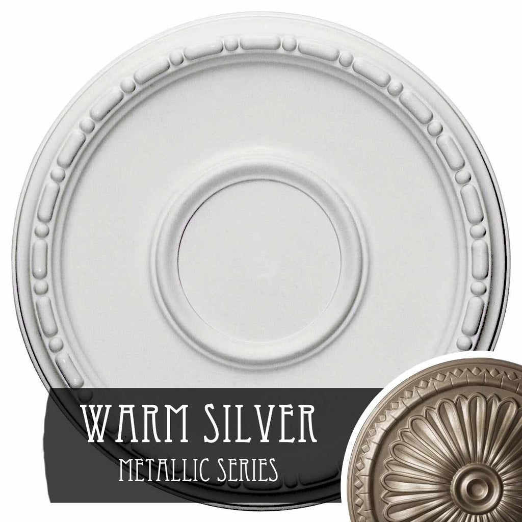 Hand-Painted Warm Silver Ceiling Medallion D91860