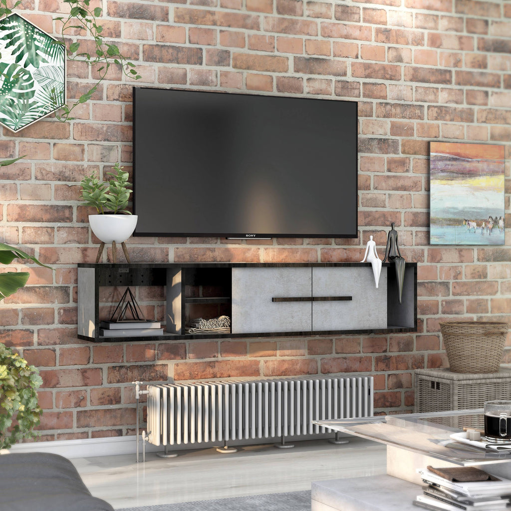 Reclaimed Oak Wall-Mounted Media Console B962974