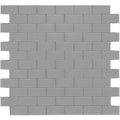 Oyster Gray Glass Mosaic Tile K448