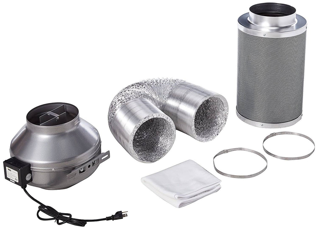 8 inch 750 CFM Inline Fan Carbon Filter Ducting Combo P53813