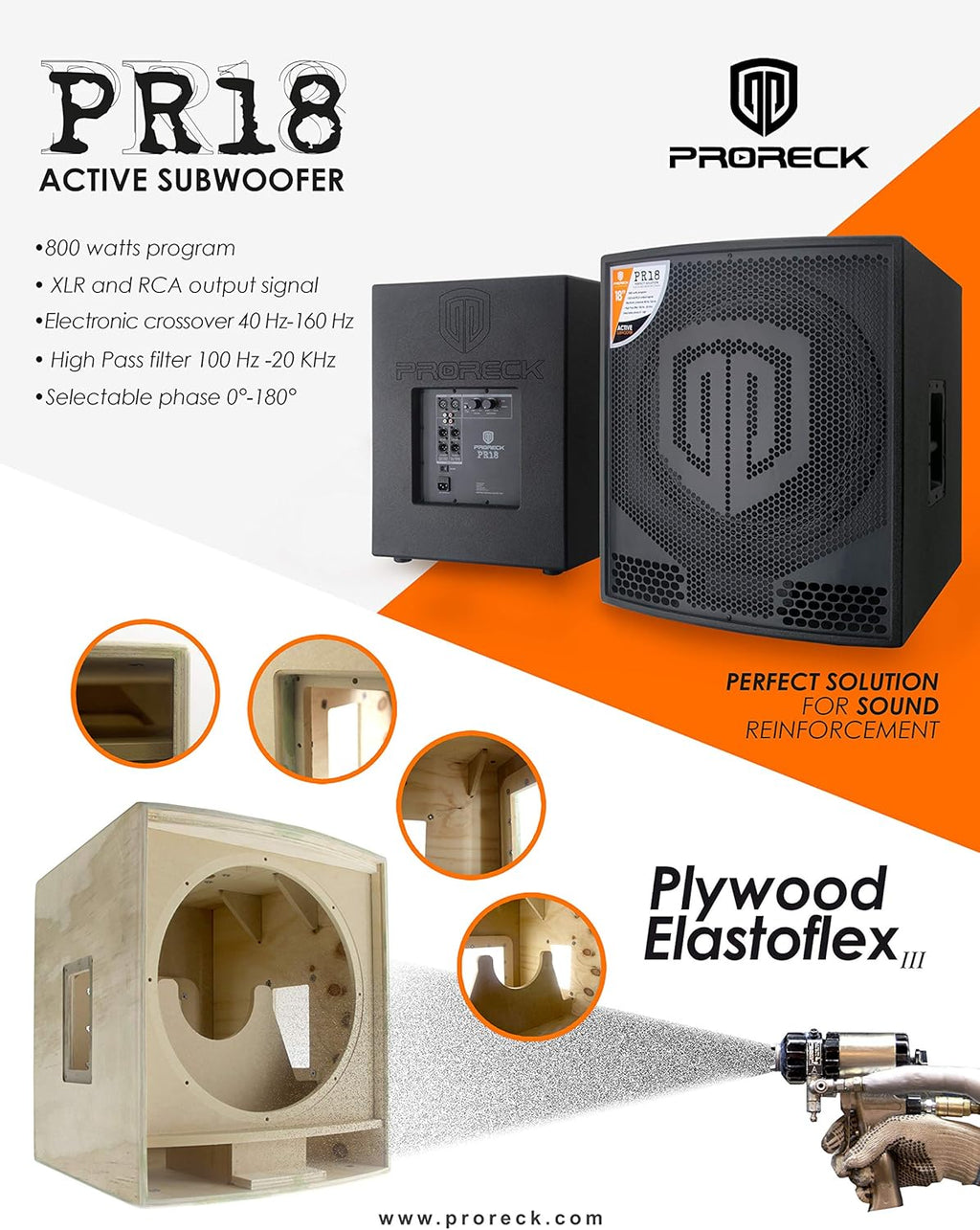 18 inch 2000W Powered PA Subwoofer J4535