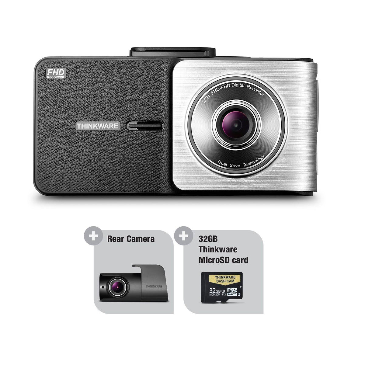 Dashcam with Rear View Camera with 32GB microSD Card D9873