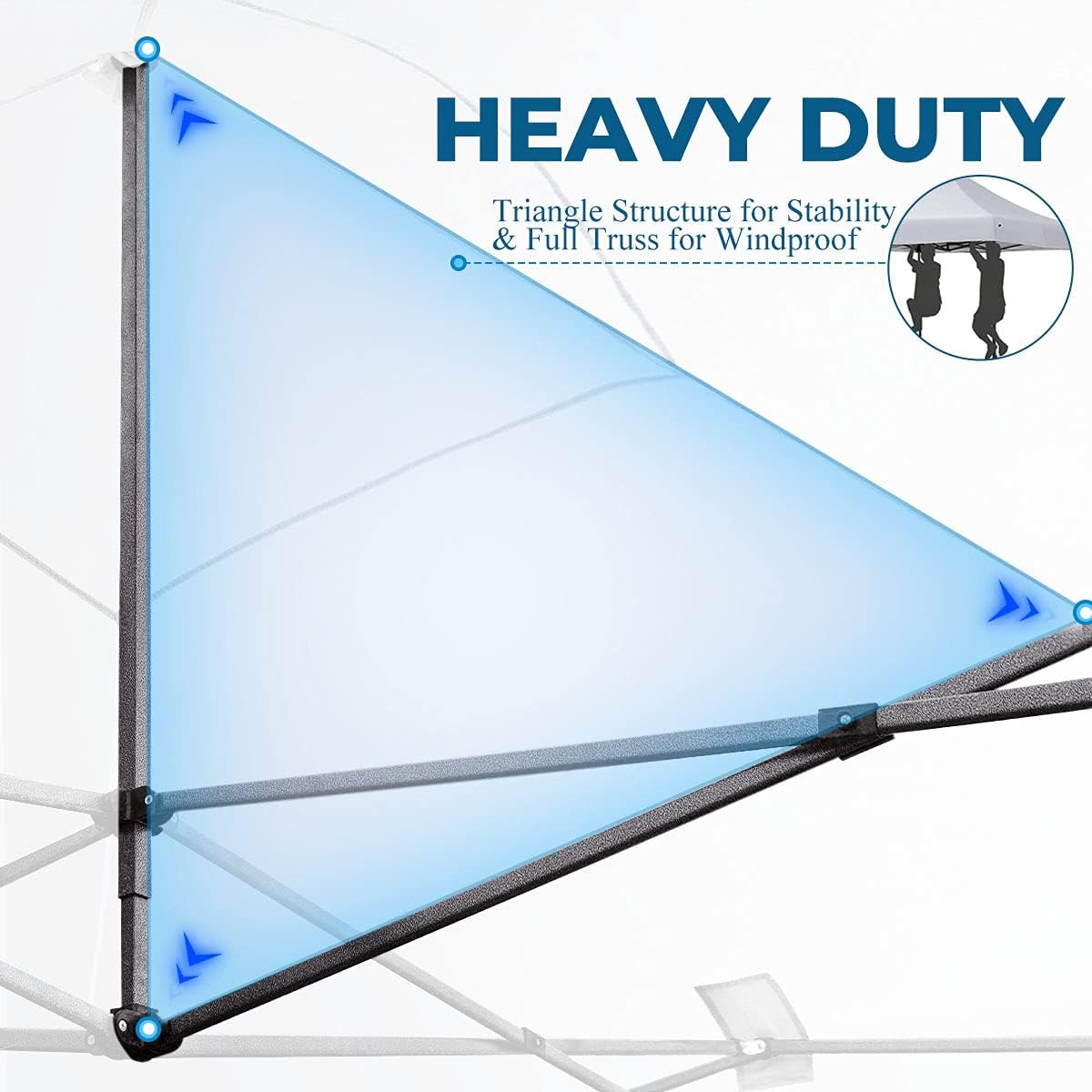 10'x10' Heavy Duty Pop Up Canopy Tent with Roller Bag - White P5033