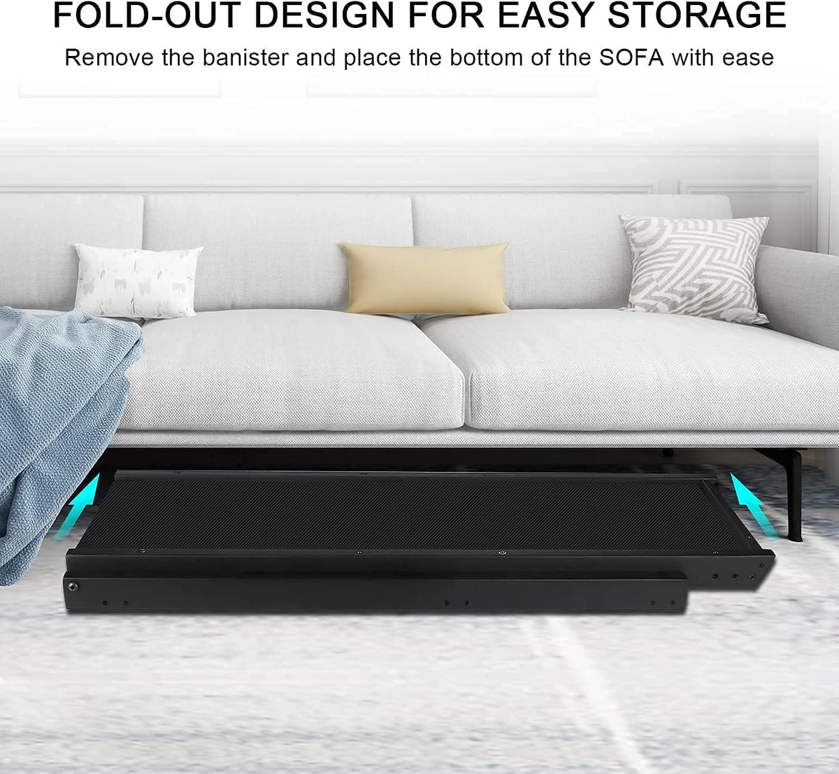Adjustable Foldable Non-Slip Pet Ramp with Side Rails W838