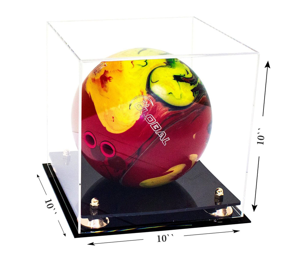 Clear Acrylic Bowling Ball Display Case with Silver Risers D6997