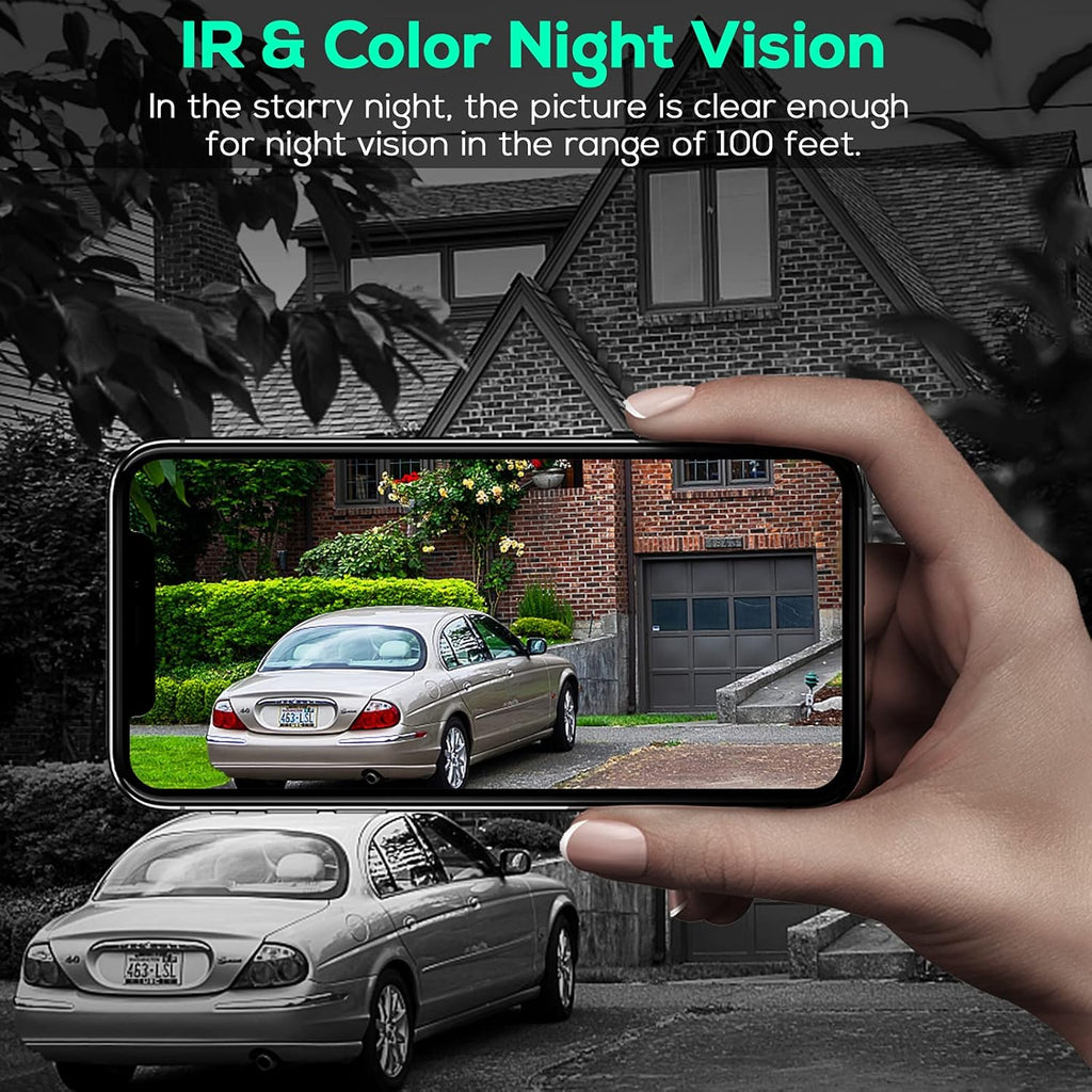 Solar Panel Security Surveillance Camera Outdoor Wireless 2.4g WiFi 360° PTZ Battery Spotlight Color 1080p Night Vision PIR Motion Detection 2-Way Audio Siren SD Cloud Storage IP65 Waterproof C730