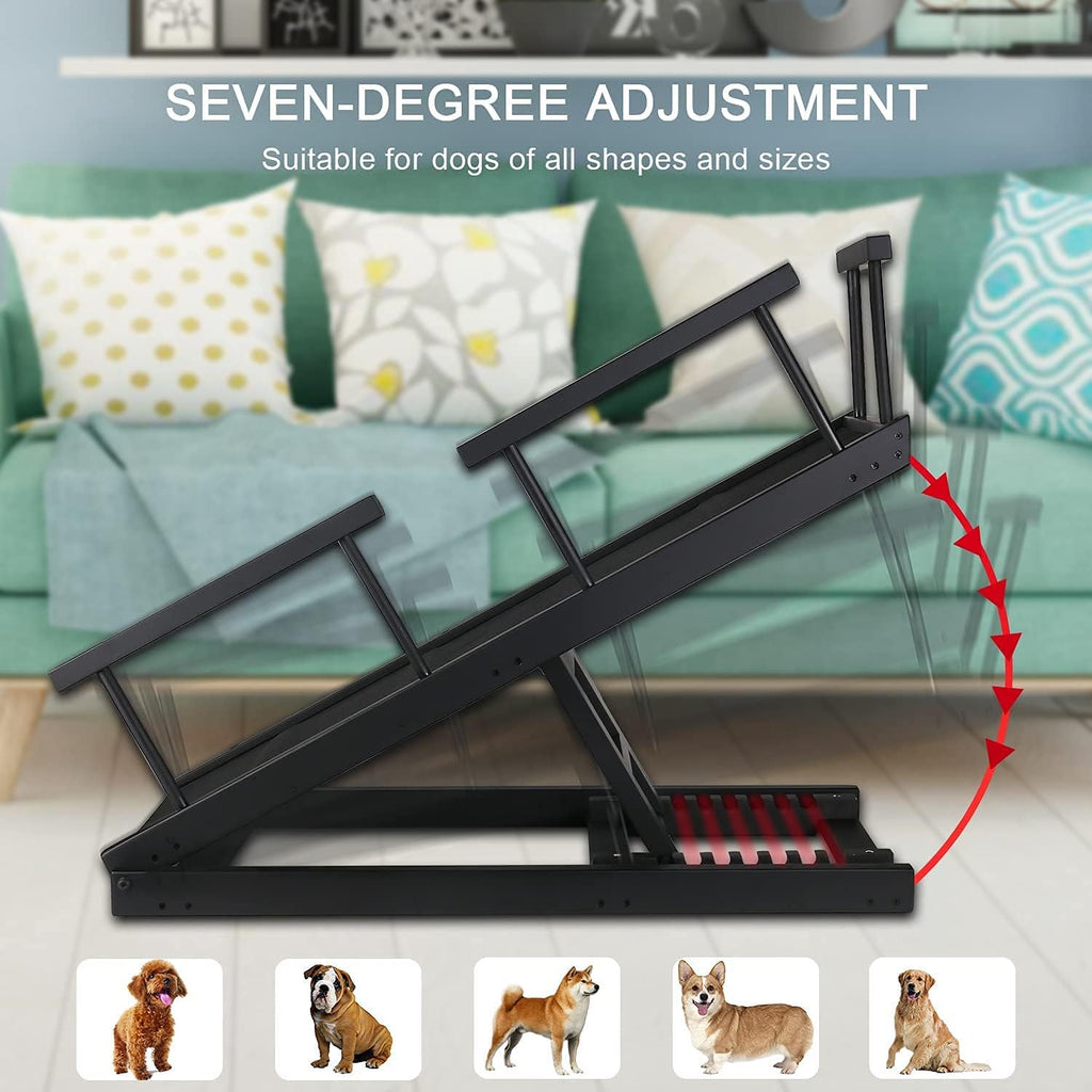 Adjustable Foldable Non-Slip Pet Ramp with Side Rails W838