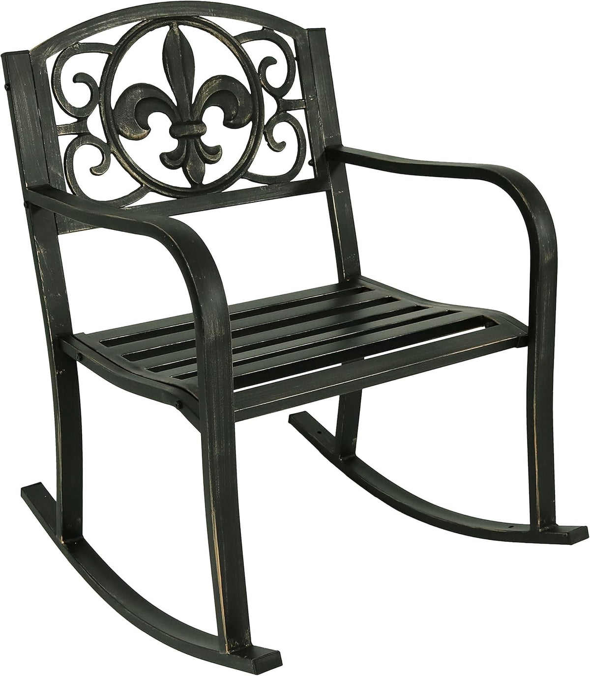 Cast Iron and Steel Outdoor Rocking Chair W601478