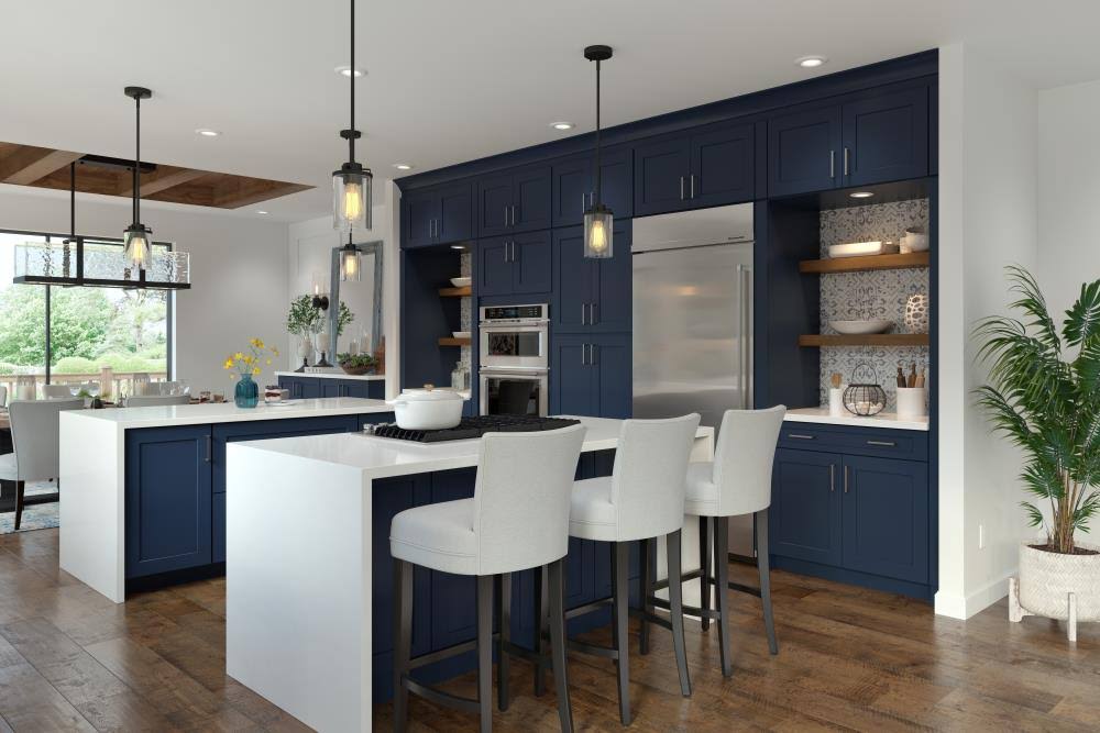 Navy Square Door Sink Base Cabinet V61561