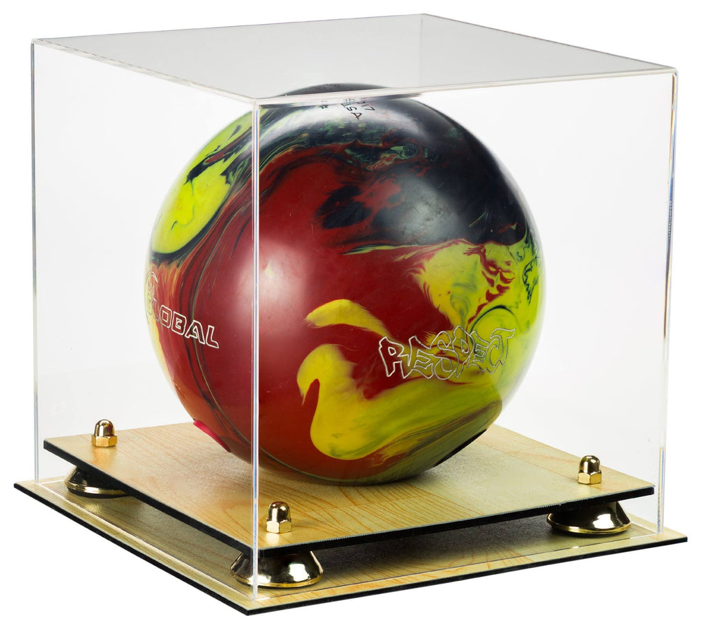 Clear Acrylic Bowling Ball Display Case with Silver Risers D6997