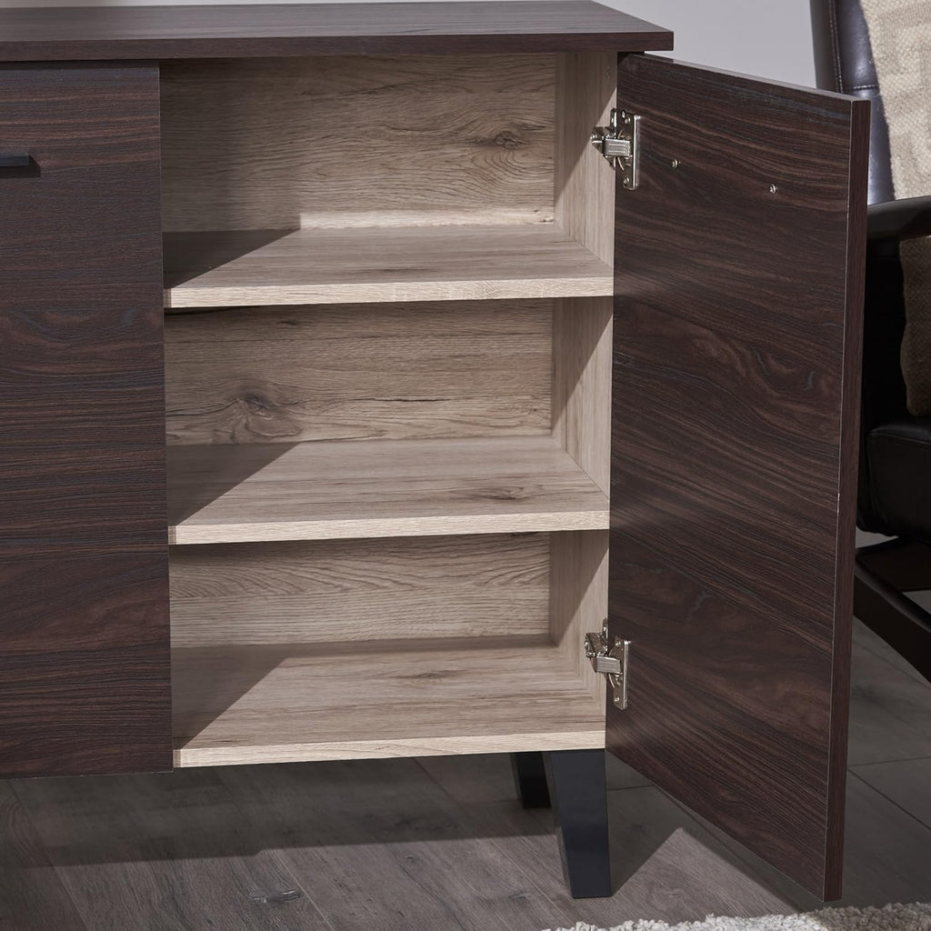 Modern 3-Shelf Faux Wood Cabinet A906727