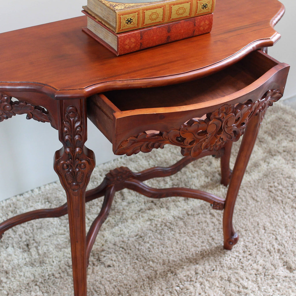 Walnut Half Moon Wall Table S187