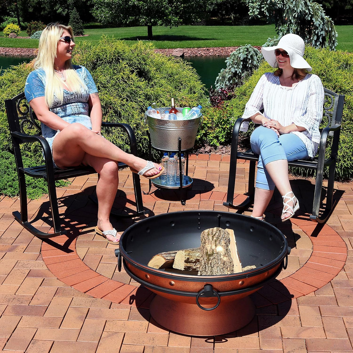 Cast Iron and Steel Outdoor Rocking Chair W601478