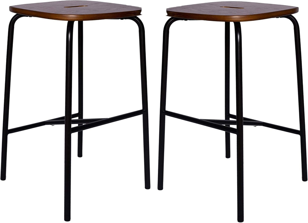 Black Metal Barstool Set of 2 E6588