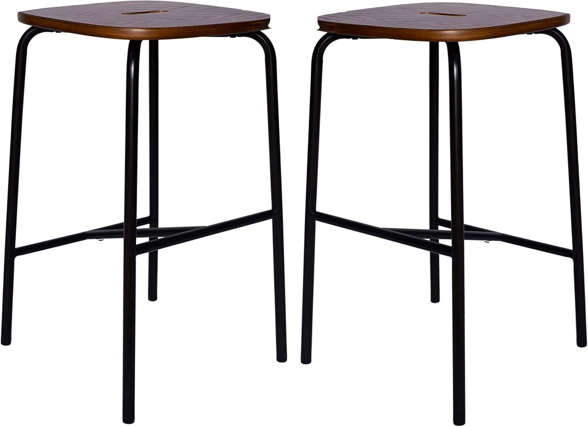Black Metal Barstool Set of 2 E6588