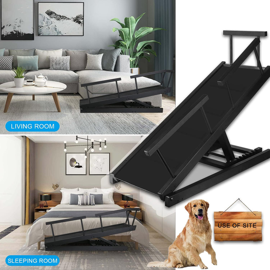 Adjustable Foldable Non-Slip Pet Ramp with Side Rails W838
