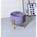 Lavender Velvet Round Ottoman T70818