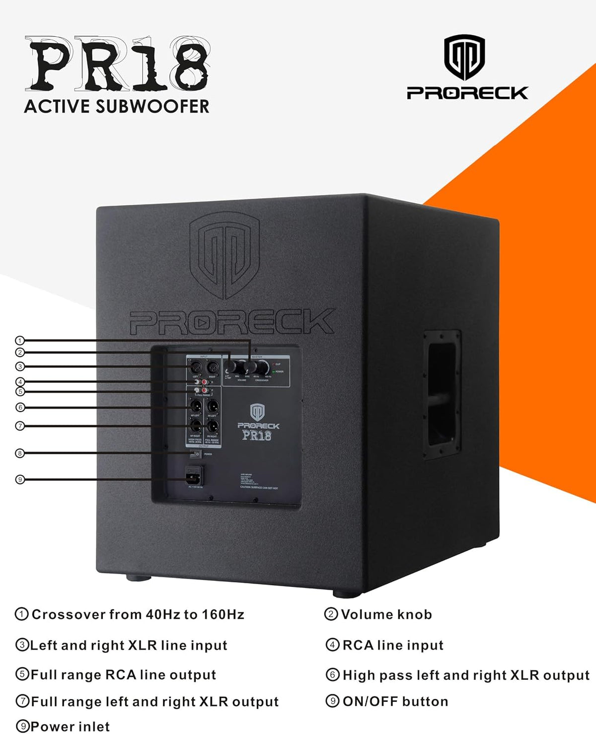 18 inch 2000W Powered PA Subwoofer J4535