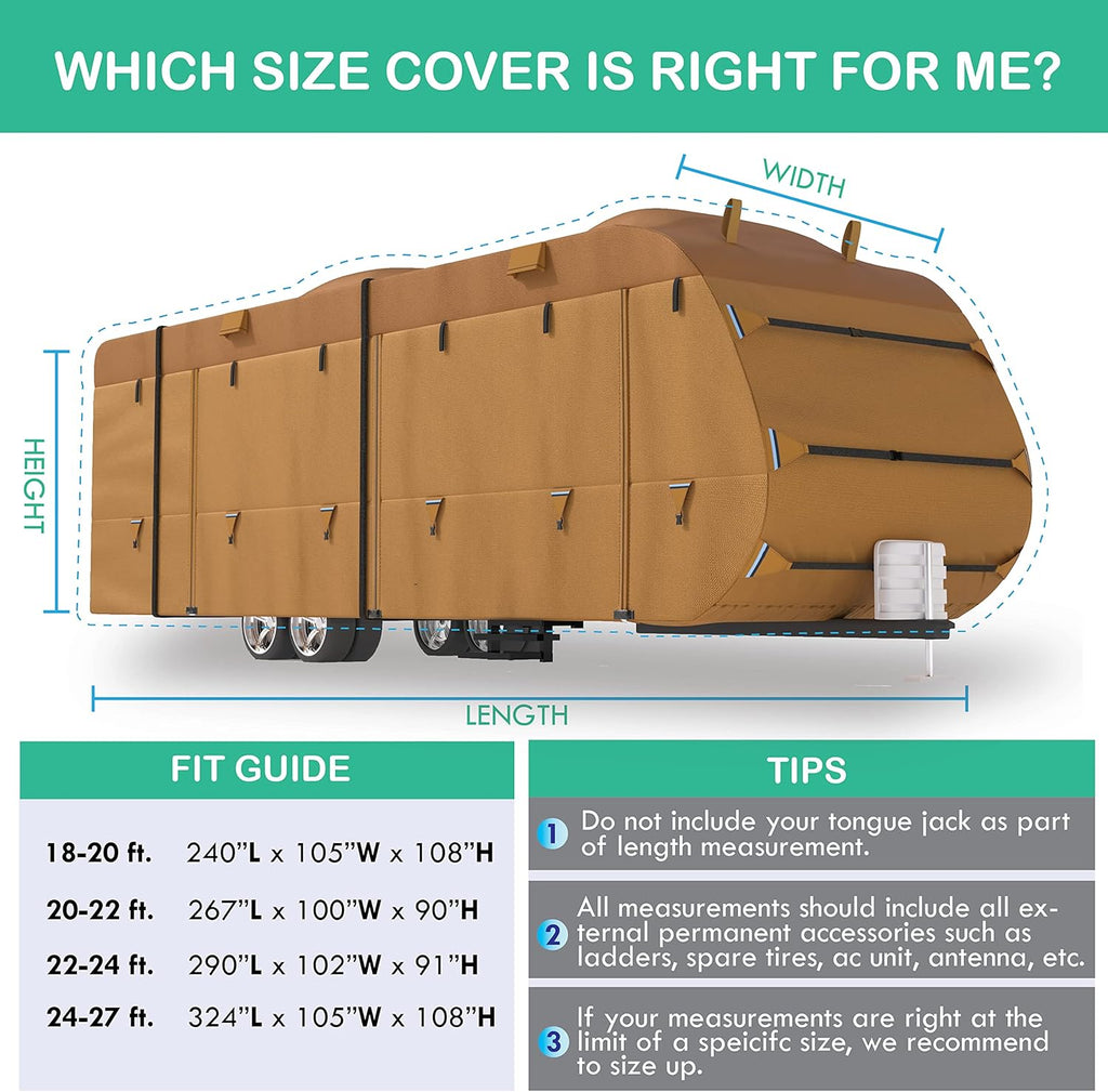 22'-24' RV Trailer Covers with Storage Bag D866