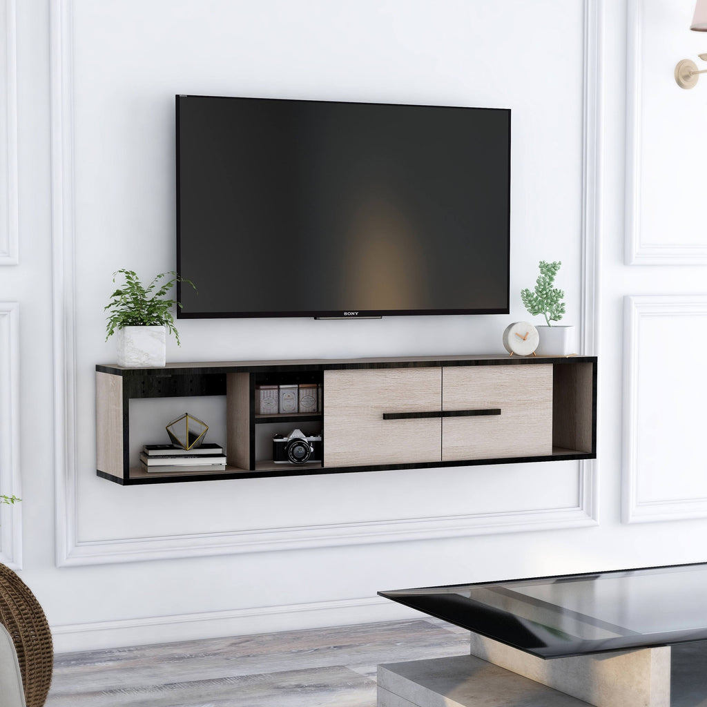 Reclaimed Oak Wall-Mounted Media Console B962974