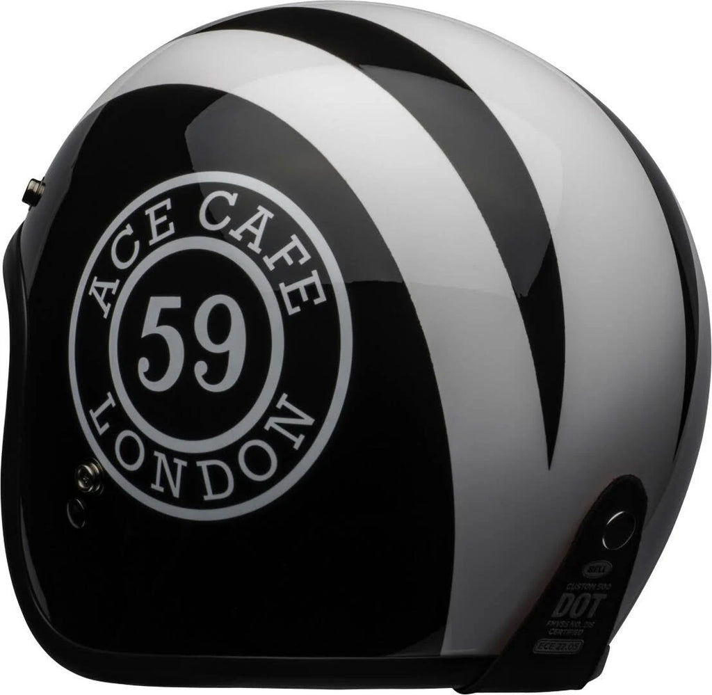 Gloss Black-White Motorcycle Helmet B11764