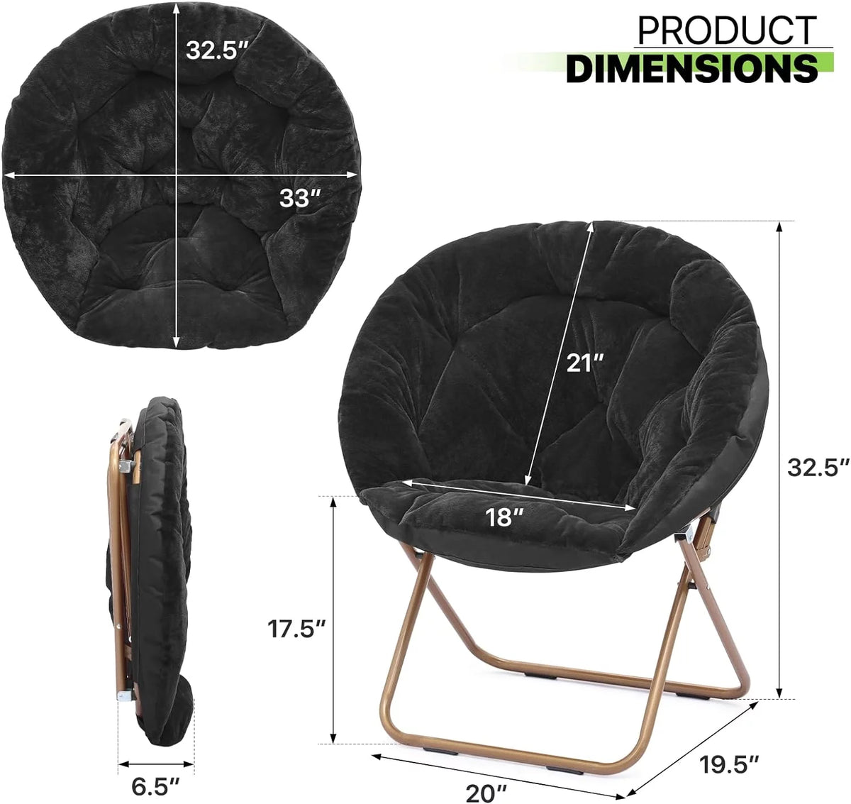 Oversized Foldable Saucer Chair F699