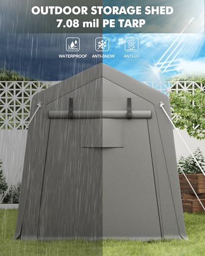 6x8 FT Waterproof Portable Storage Shed K583859