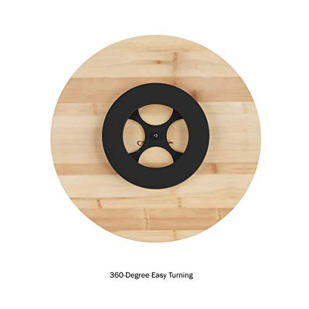 All-Natural Bamboo Round Single Tier 14 Inch Lazy Susan Turntable I92000
