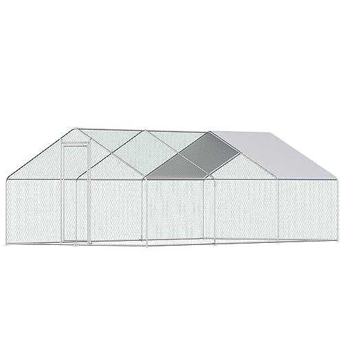 Large Metal Chicken Coop with Waterproof Cover Q7611
