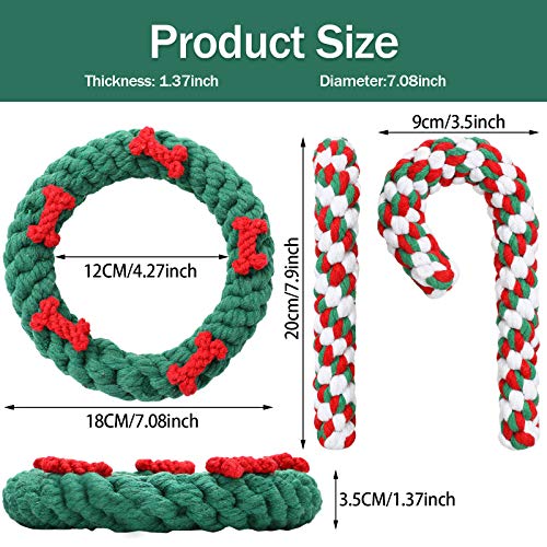 2 Pieces Dog Chew Toy and Candy Cane Rope Toy C592572