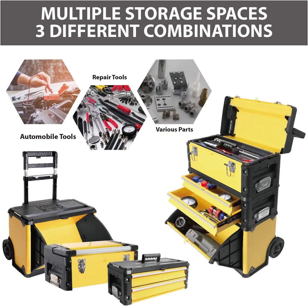 Red Rolling Tool Chest with Wheels 3 Drawers R9909