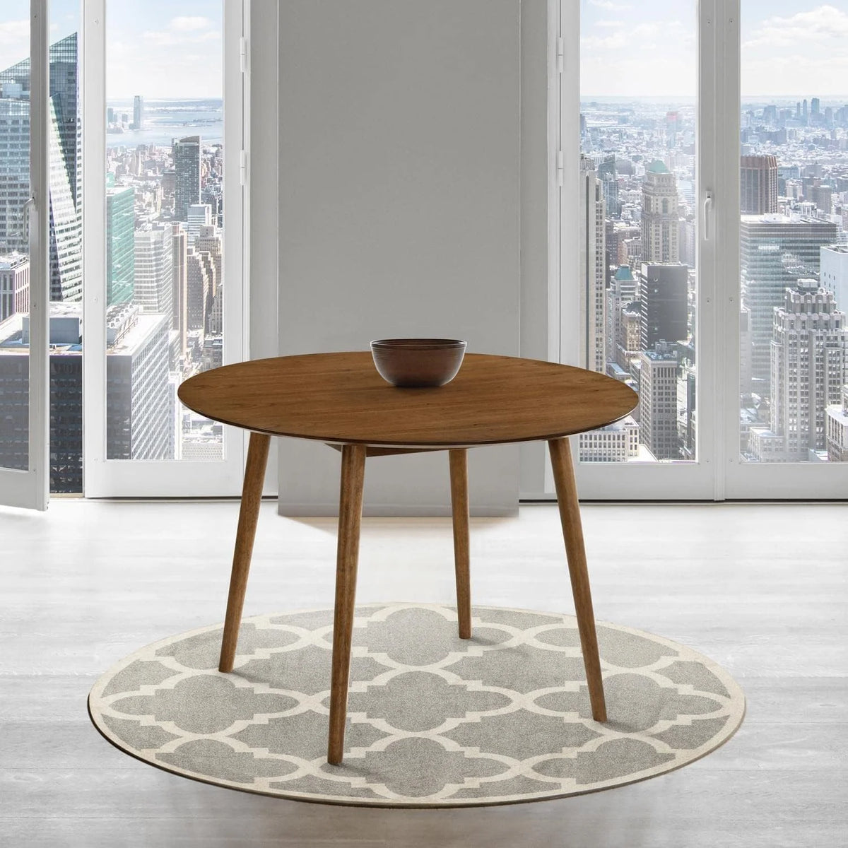 42" Round Walnut Wood Dining Table D827226