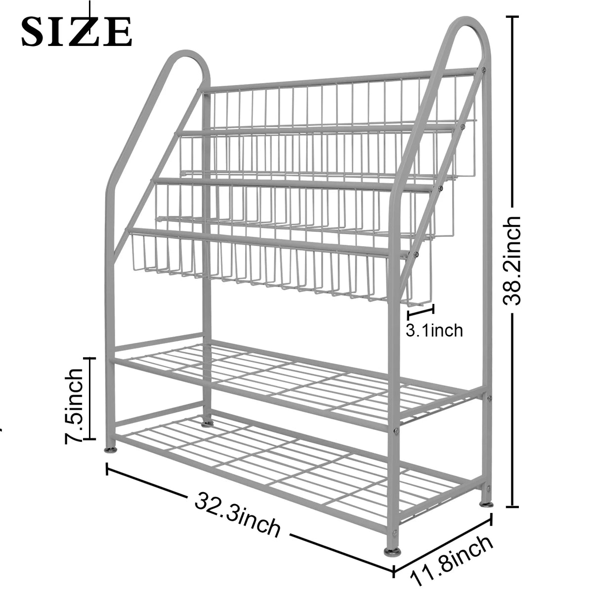 Grey Metal Kids Bookshelf 32 in Y421