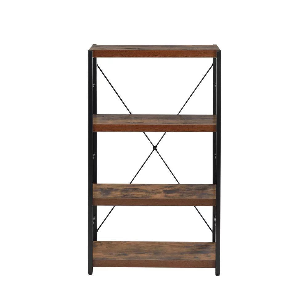 Weathered Oak & Black Bookshelf U2890