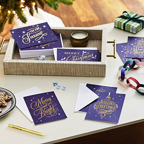 Boxed Christmas Cards Assortment, 6 Designs, 72 Cards with Envelopes Z28825