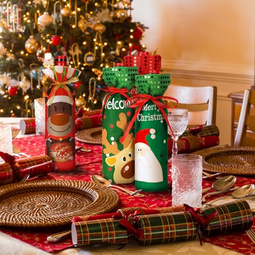 12 Pieces Christmas Wine Bottle Bags U94430
