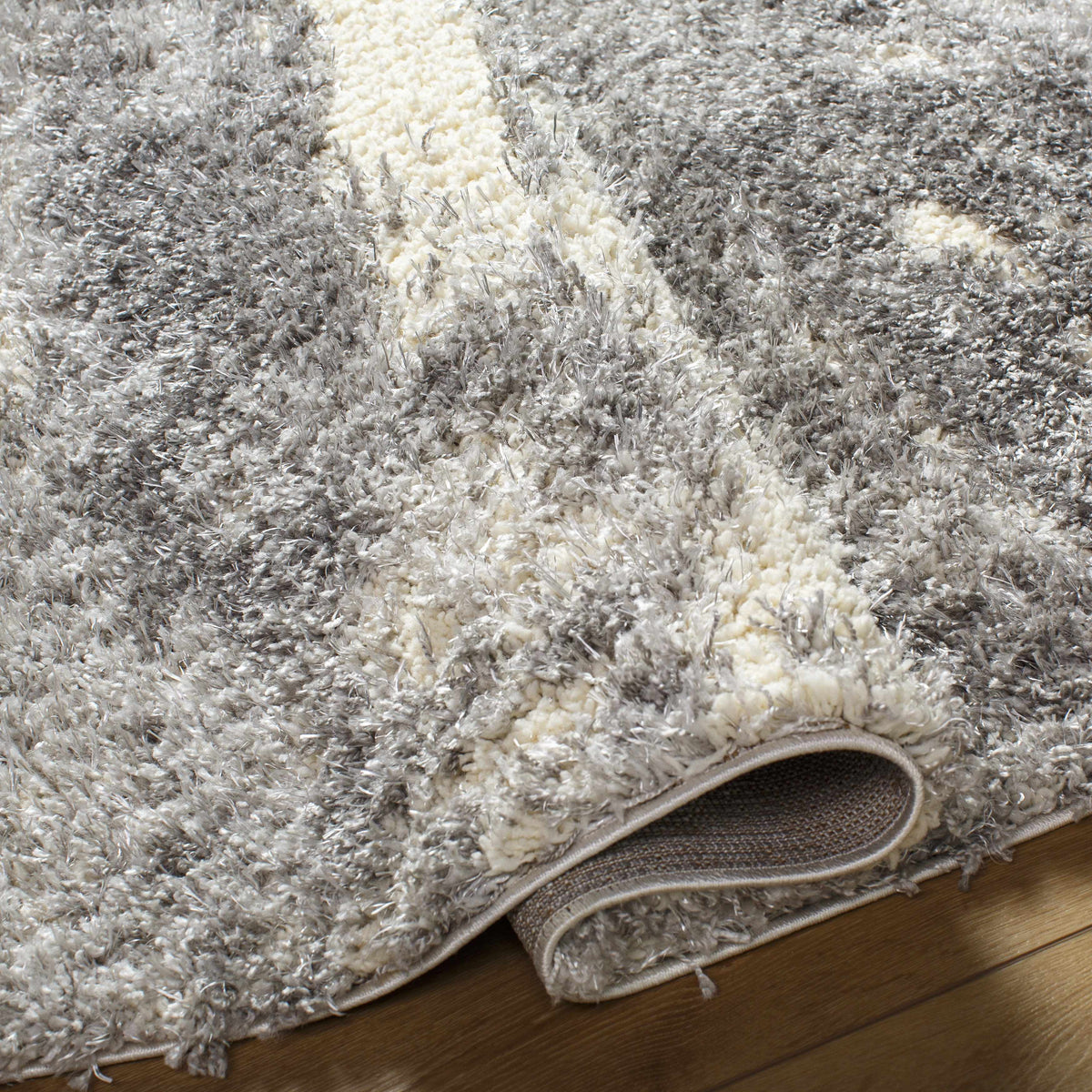Gray Brown Plush Pile Area Rug 2' x 3' P8812