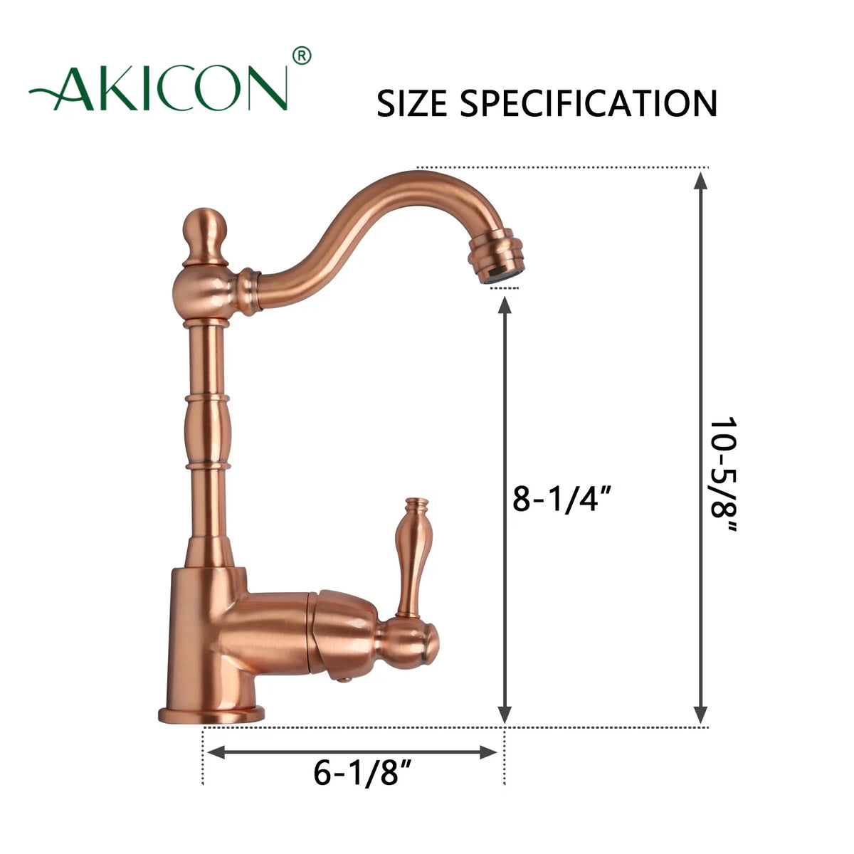 One-Handle Widespread Kitchen Bar Faucet Copper Finish M1912