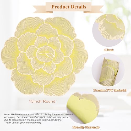 Gold Vinyl Placemats Set of 6 A529